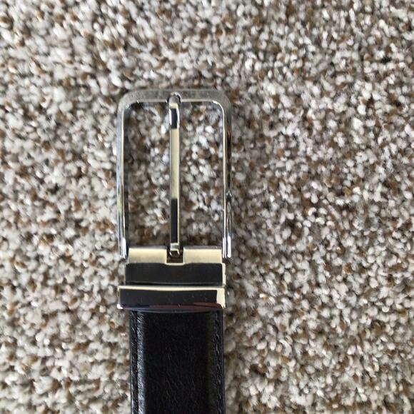 Alton Lane Italian Leather Belt Size 44 Black USA Made Classic Menswear - Picture 2 of 16